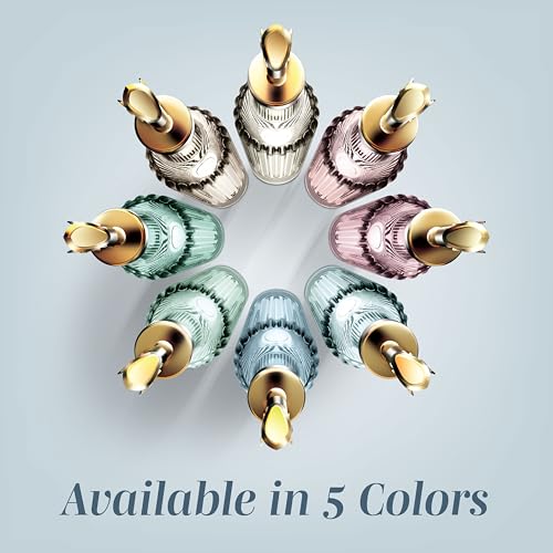Glass Olive Oil Bottle Dispenser (Elegant Fluted / Blue)