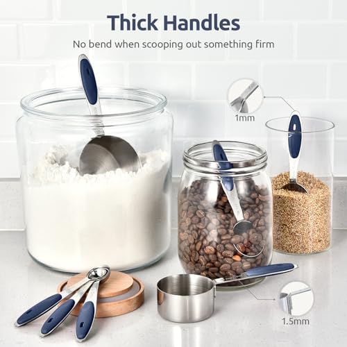 Measuring Cups Spoons Set (Navy Blue)