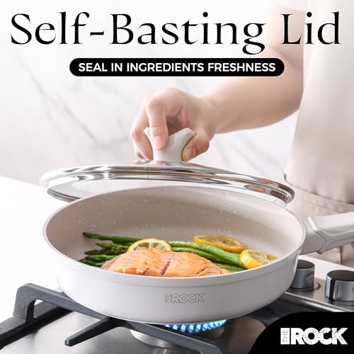 SOHO 8 Inch Non Stick Frying Pan with Lid (Cream / 8 Inch)