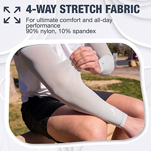 Cooling Arm Sleeves for Men & Women (4 Pairs: 2 Pairs Black + 2 Pairs Gray / One Size)
