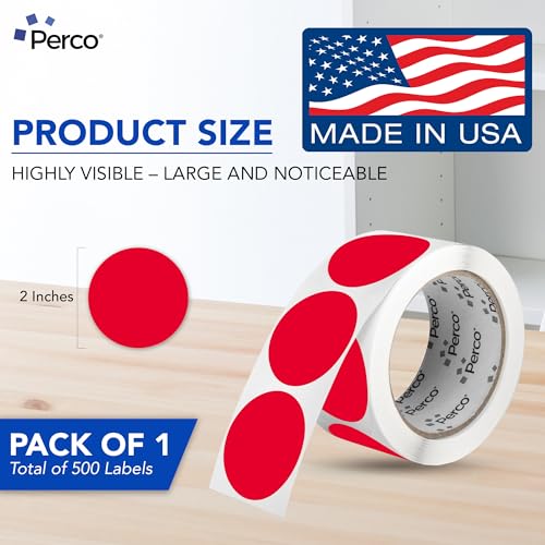 Red Round Circle Dot Sticker 2 (Red / 2 Inch)