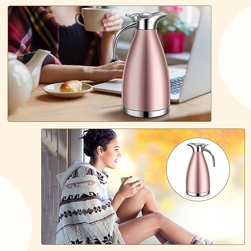 2 Pcs 68oz Thermal Coffee Carafe (Rose Gold)