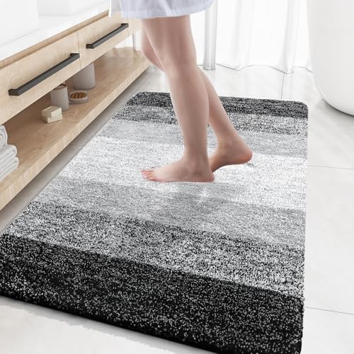 Large Bathroom Rugs 59x35 (59" X 35" / Black)