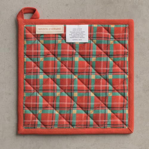 Pot Holders 100% Cotton Potholders (125 - Megeve / 8" x 8" (Pot Holder Pack of 2))