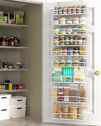 White 9 Tier Over The Door Pantry Organizer (9-Tier Standard / White)