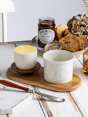 Cow Butter Crock with Lid for Countertop (White / Cow-3.94"dia)