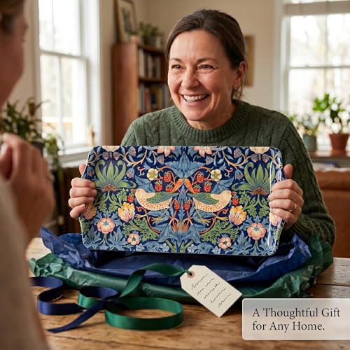 Morris & Co Strawberry Thief Blue Collection Sandwich Tray (15.1" x 6.5" x 1" / Blue Strawberry Thief)