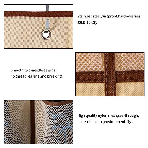 Over The Door Shoe Organizer (Beige-1 Pack of 12 Pockets)