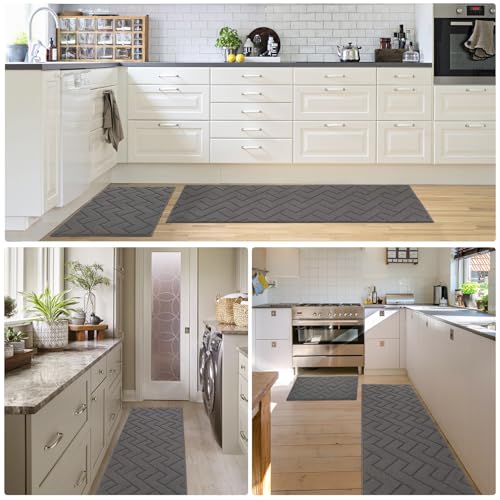 Kitchen Runner Rug (Grey / 24"x71"+24"x35")
