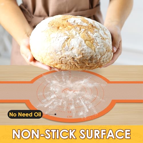 2 Pcs Silicone Bread Sling for Dutch Oven (2pcs Orange Round and Oval)