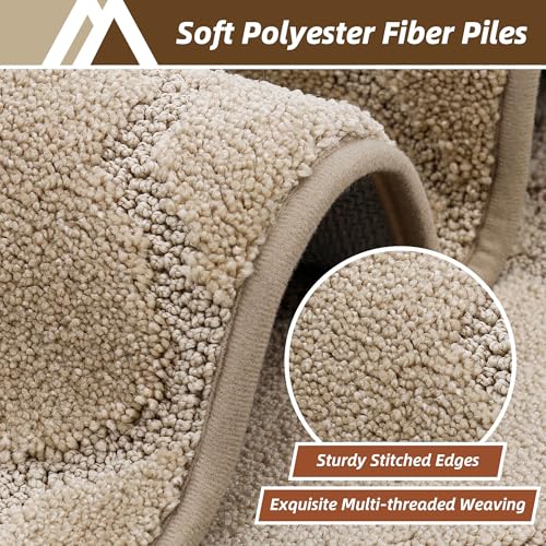 Soft Kitchen Rugs Set of 2 Non Slip 20"x32"+20"x48" (Warm Beige / 20 X 30 "+ 20 X 48 ")