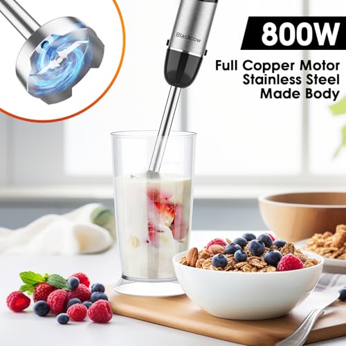 Immersion Blender Handheld (800 W & 12 Speed / Black)