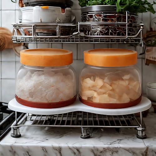 2 Pack Striped Borosilicate Glass Airtight Canisters (0.32 Gallon (Strew 2 pack))