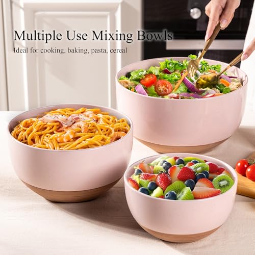 Ceramic Mixing Bowls (3PCS / Cloud Pink)