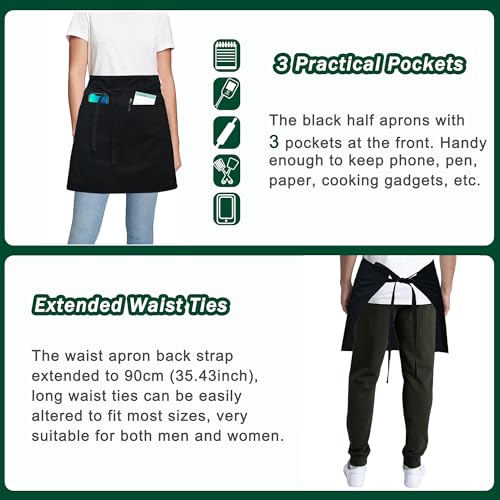 4 Pack Short Server Waitress Chef Apron (4 Count)