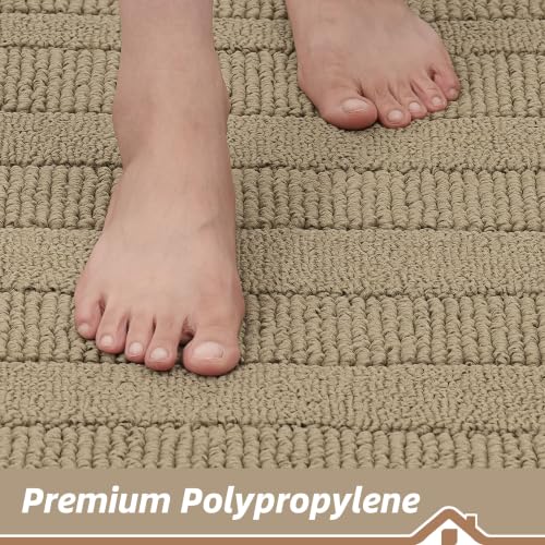 24x60 in Kitchen Rugs Non Slip Washable Kitchen Runner Rug (2' x 5' (Semicircular) / Beige)