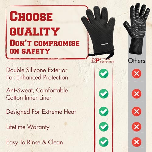 XL Silicone Griddle Gloves (Carbon Black / X-Large)