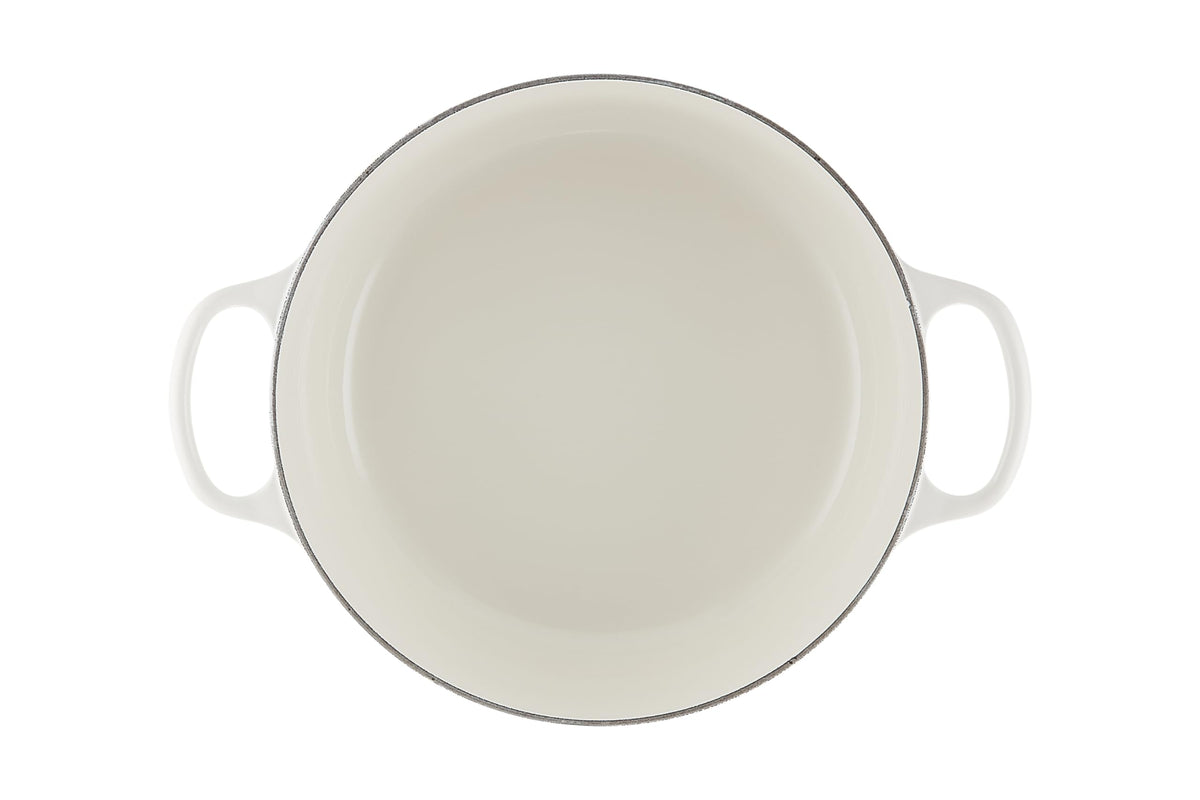 Enameled Cast Iron Round Dutch Oven (White / 9 Qt)