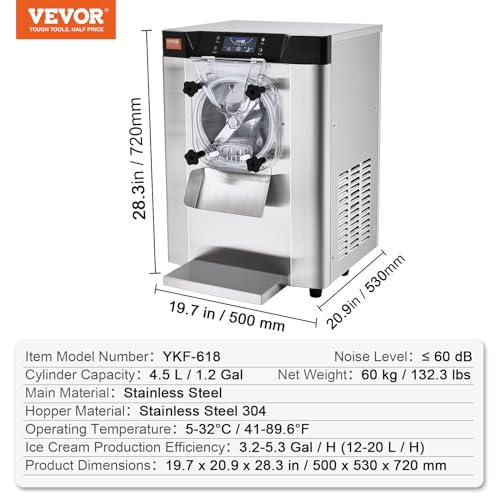 Commercial Ice Cream Machine (Countertop 1 Flavor Hard Serve 1713W)