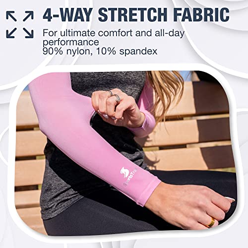 Cooling Arm Sleeves for Men & Women (1 Pair: Pink / One Size)