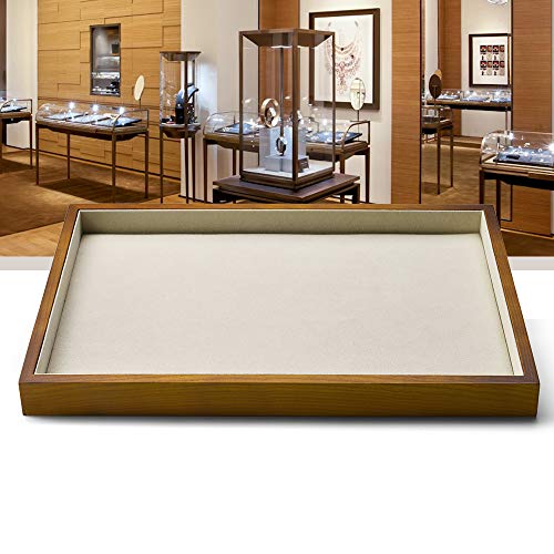 Solid Wood Jewelry Tray (Creamy-white flat tray)