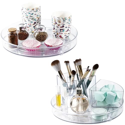 2 Pack Lazy Susan 9.25" Turntable Rotating Spin Organizer Storage (9.25 inch 2Pack)