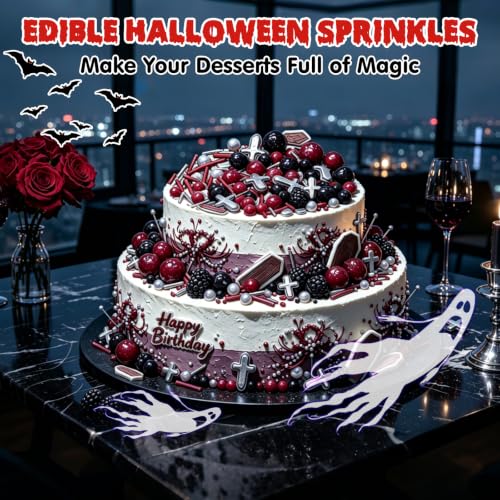 Halloween Edible Sprinkles (Red Black)