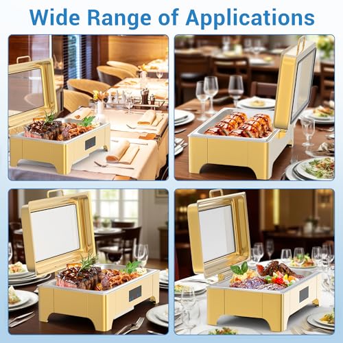 Roll Top Chafing Dish for Buffet (Gold)