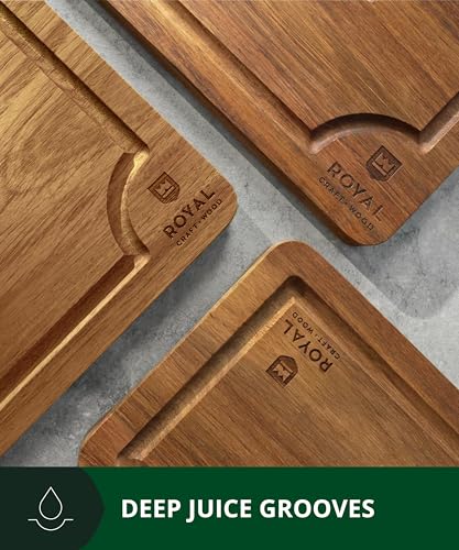 Wooden Cutting Boards for Kitchen Meal Prep & Serving (3-Piece / Dark Brown)