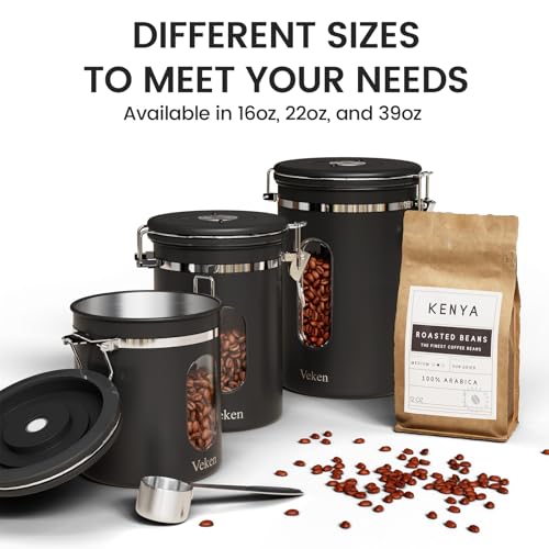 Coffee Canister with Window (Black / 39 oz)