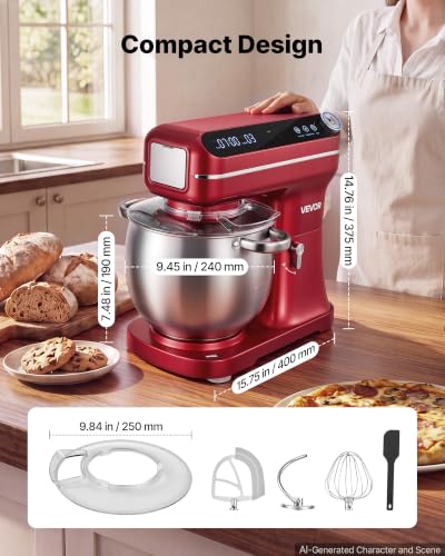 7.4 Qt Tilt Head Stand Mixer 500W Metal Electric Dough Mixer (7L)