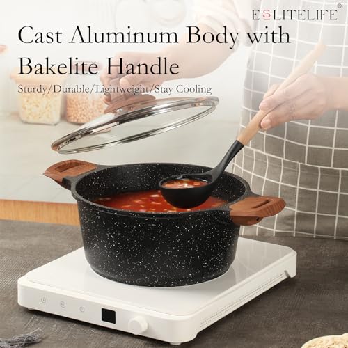 Nonstick Cookware Sets (Black-9 Pcs Set)