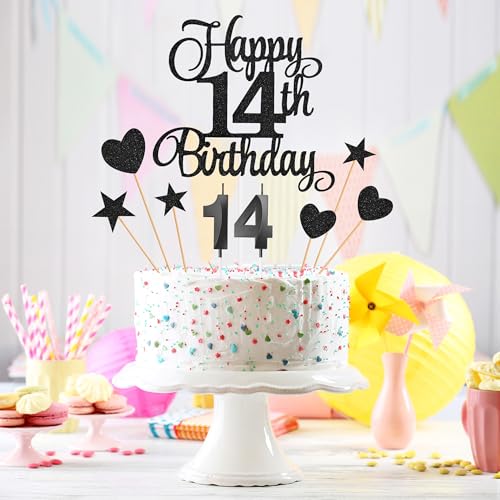 14th Birthday Cake Decorations (9 Count)