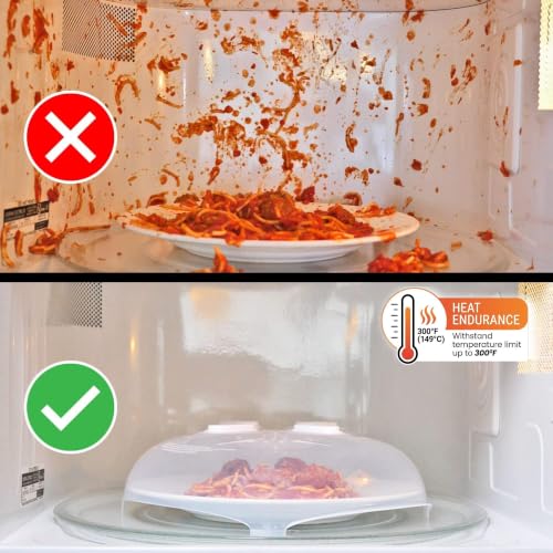 Magnetic Microwave Splatter Cover for Food (Ivory White)