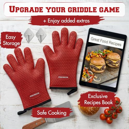 XL Silicone Griddle Gloves (Prime Red / X-Large)