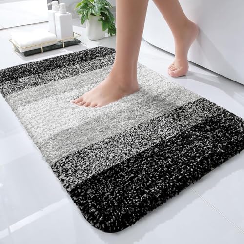 Small Bathroom Rugs 24x16 (24" X 16" / Black)