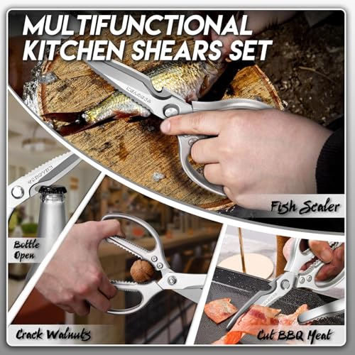 Kitchen Scissors Shears Set (Silver)