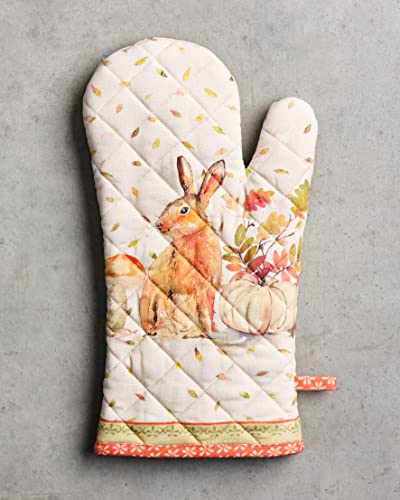 100% Cotton Oven Mitt & Pot Holder Set (066 - Pumpkin Passion / 7.5" x 13" & 8" x 8" (Oven Mitt & Pot Holder))