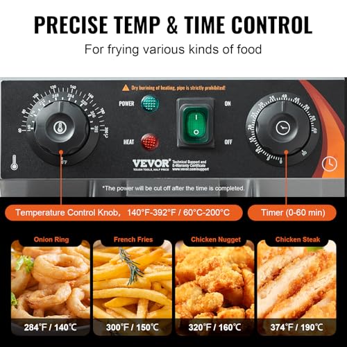 Commercial Deep Fryer (Upgraded with Timer & Oil Filtration / Single Fryer)