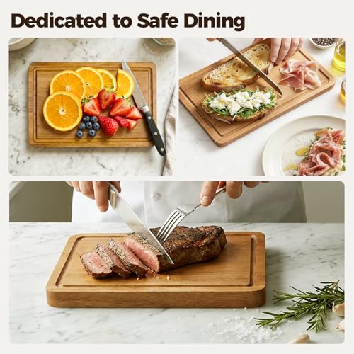 Small Acacia Wood Cutting Board for Kitchen (11.5"L x 7"W)