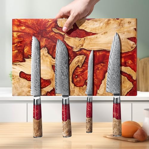 SENKEN "Red Tsunami" Extra Large Magnetic Knife Block