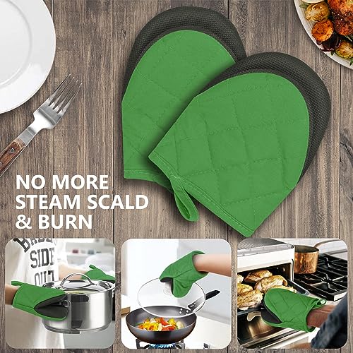 1 Pair Short Oven Mitts (Green)