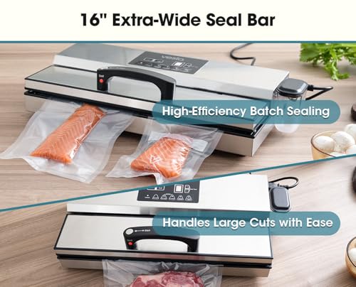 Vesta Precision 16'' Commercial Vacuum Sealer Machine for Moist Foods 95kPa