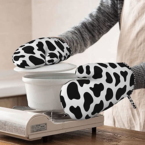 Cow Print Oven Mitts and Pot Holders Sets of 2 (One Size / Cow Print)