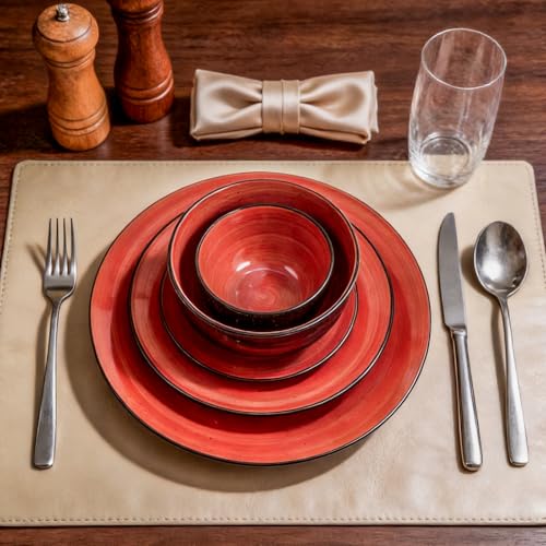 Stoneware Sonoma Dinnerware Set (56pc Set / Red)