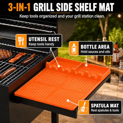 Silicone Griddle Tool Mat for Blackstone and Weber (Orange)