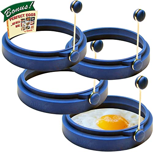 PROFESSIONAL Silicone Egg Ring (Blue 4-Pack)