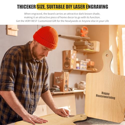 6 Pcs Wood Cutting Boards with Handle (16 x 10 inches)