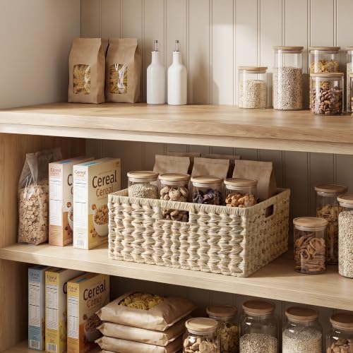 Wicker Baskets for Organizing (Butter Milk / 16½"L x 13"W x 7½"H)