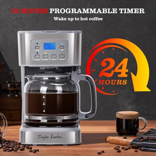 12 Cup Programmable Coffee Maker (Gray)